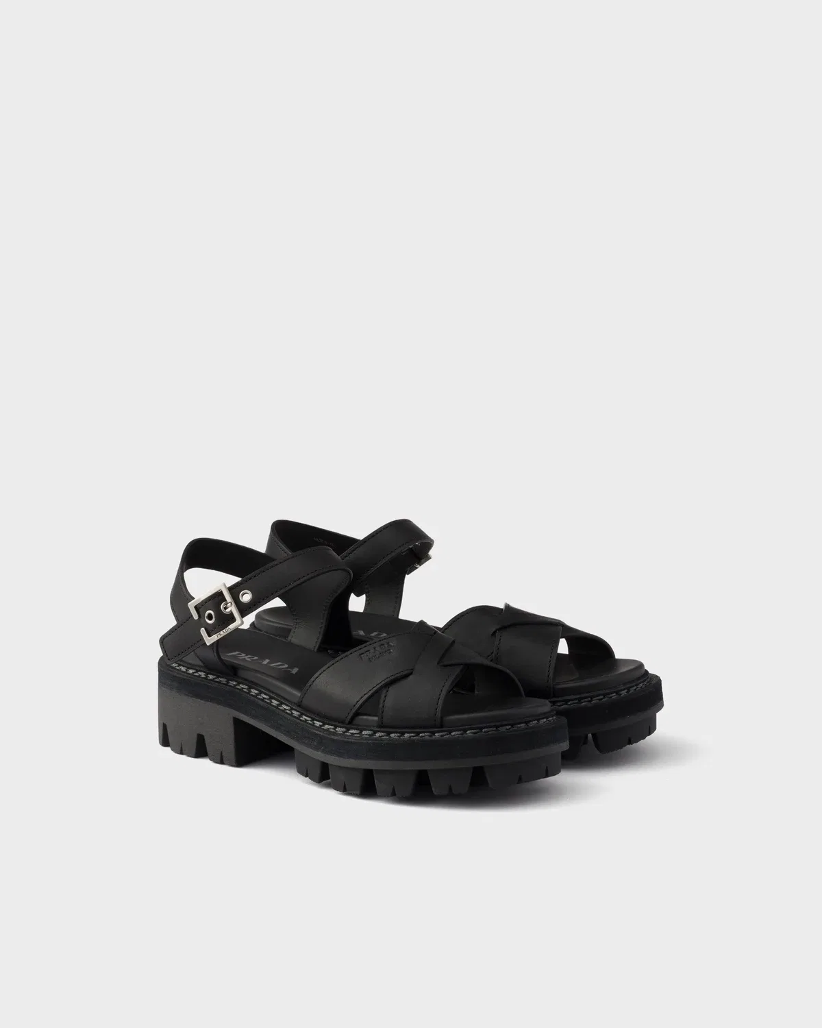 Кожаные сандалии Prada, черный