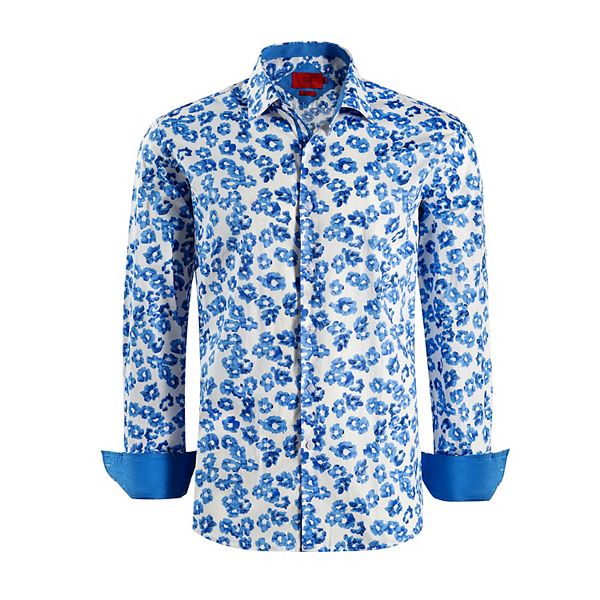 Мальчиковая рубашка slim fit с цветочным принтом Elie Balleh, Blue — фото 2
