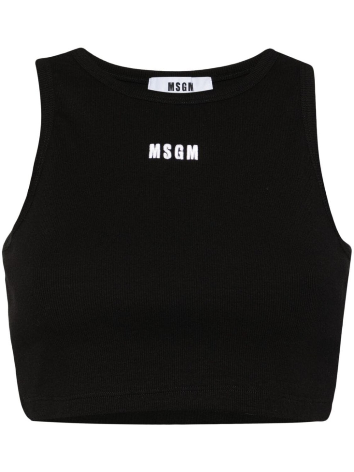 

MSGM укороченный топ с вышитым логотипом, черный