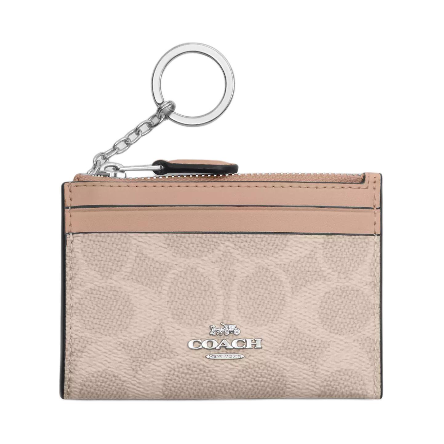 

COACH Узкий чехол для айди из текстиля с кардхолдером мини женский песочный, Sand