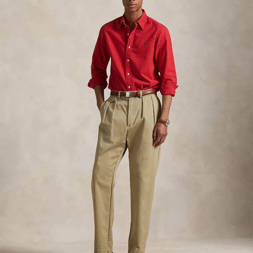 Рубашка с вышитым логотипом Polo Ralph Lauren, Brick Red — фото 3