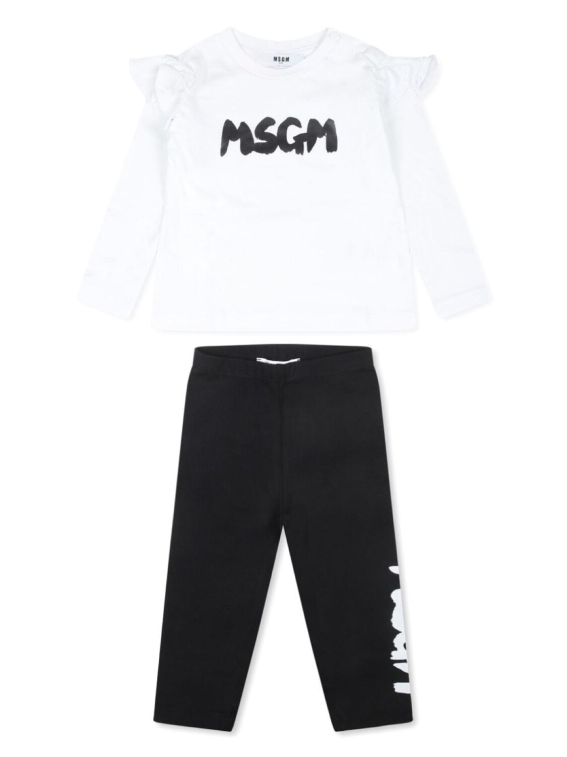 

MSGM Kids комплект из футболки и брюк с логотипом, белый