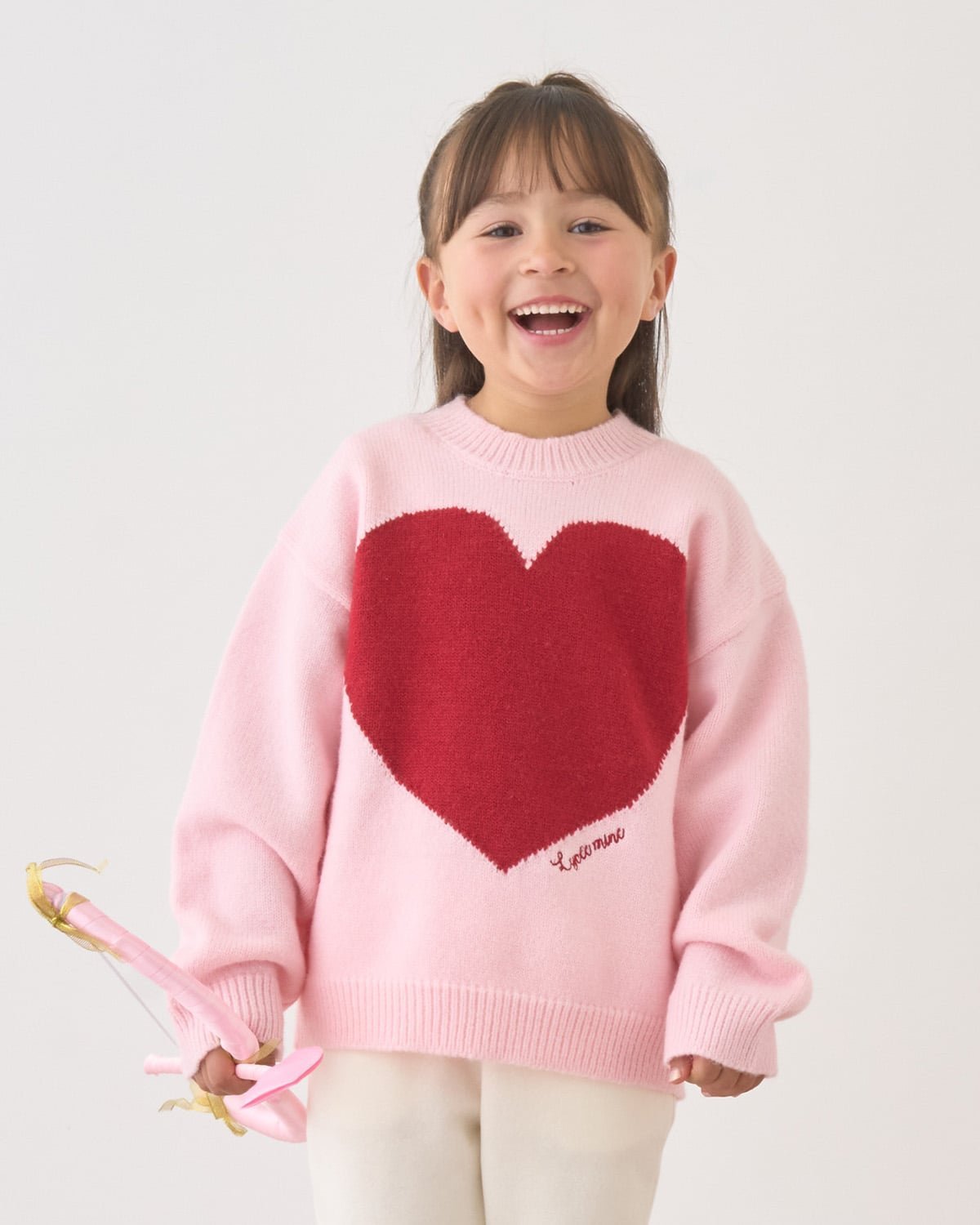 Свитер с сердечками Lycee mine, Light Pink