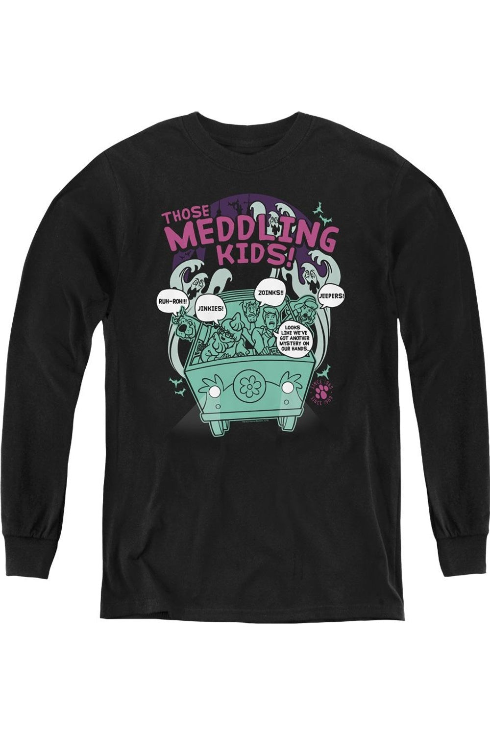 

Футболка с длинным рукавом Scooby Doo "Вмешиваемся с 1969" для детей Gildan, черный