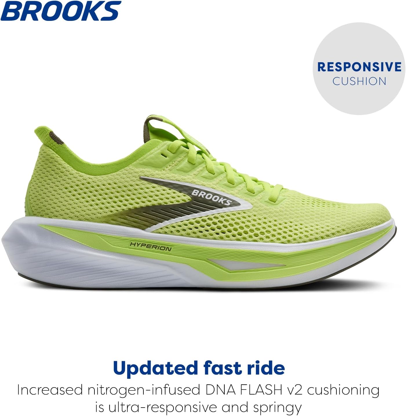 Мужские кроссовки для бега Brooks Hyperion 3 Neutral, белый/оливковый — фото 2