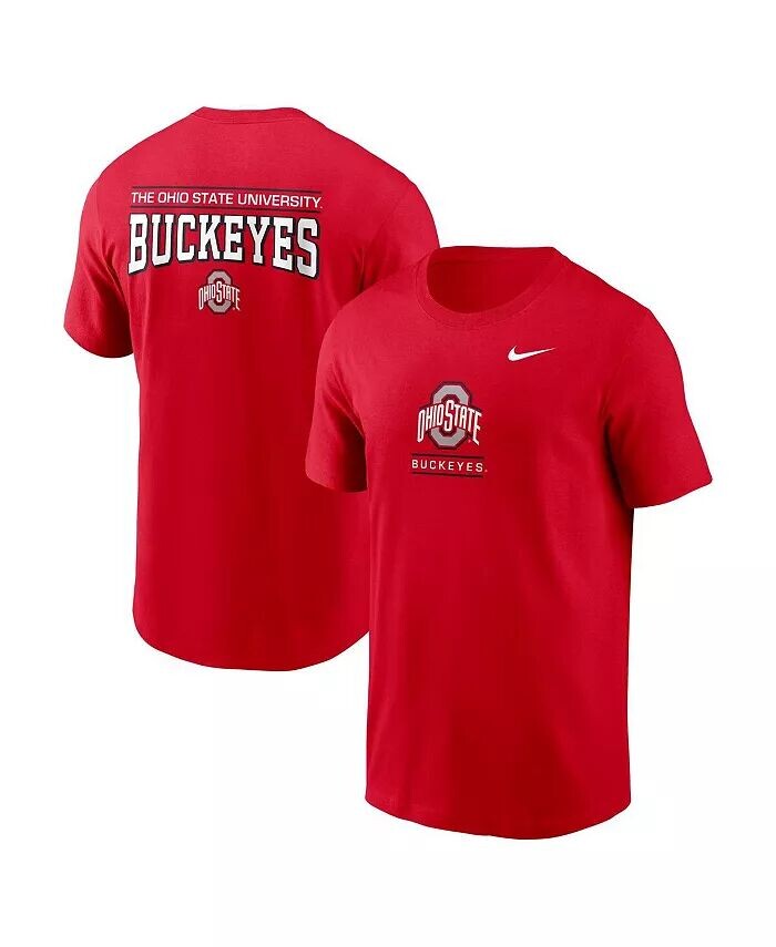 

Мужская футболка с надписью «2 хита» с алым отливом Ohio State Buckeyes Nike