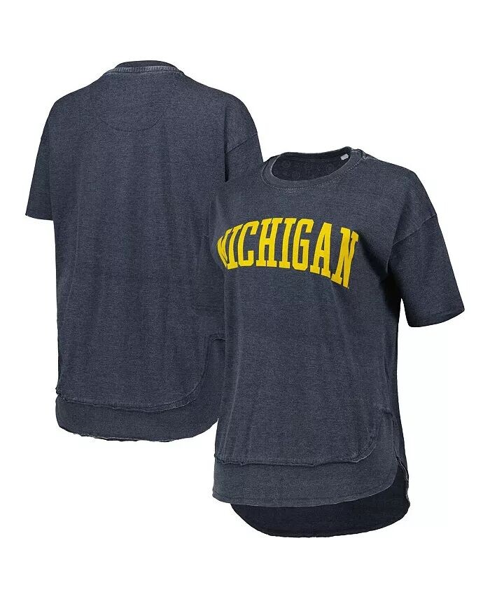 

Женская темно-синяя футболка-пончо с принтом Michigan Wolverines Arch Pressbox