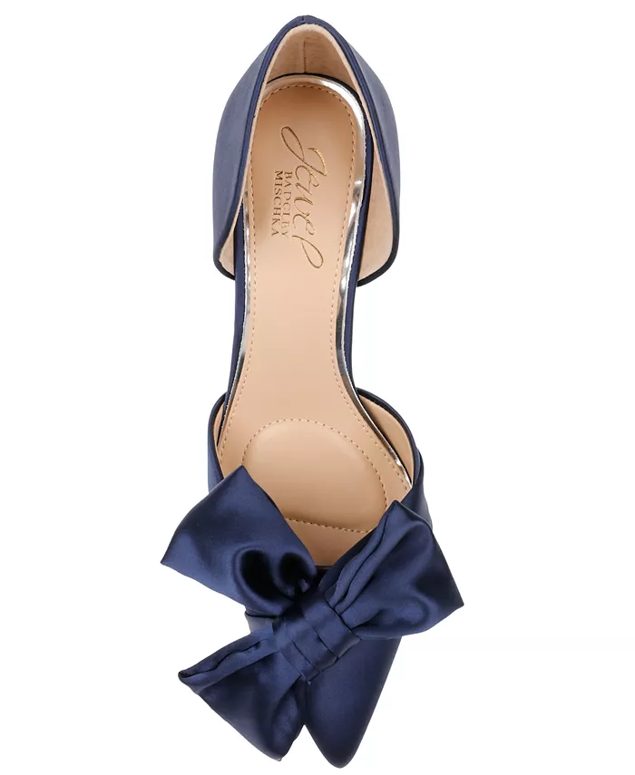 Женские вечерние туфли-лодочки Sidney Slip On с бантом Jewel Badgley Mischka, синий — фото 4
