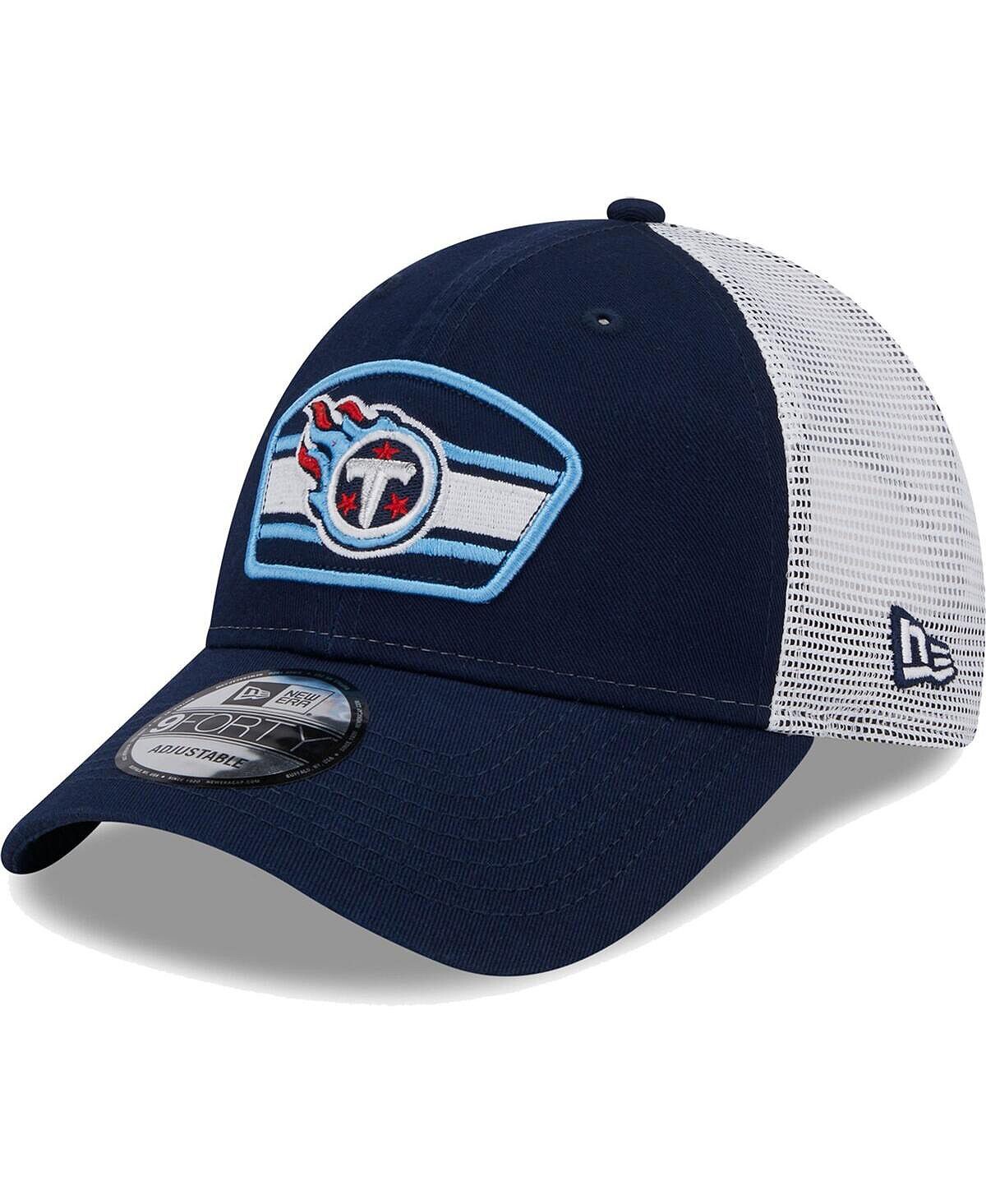 

Мужская темно-синяя, белая бейсболка Tennessee Titans с нашивкой-логотипом Trucker 9FORTY Snapback New Era
