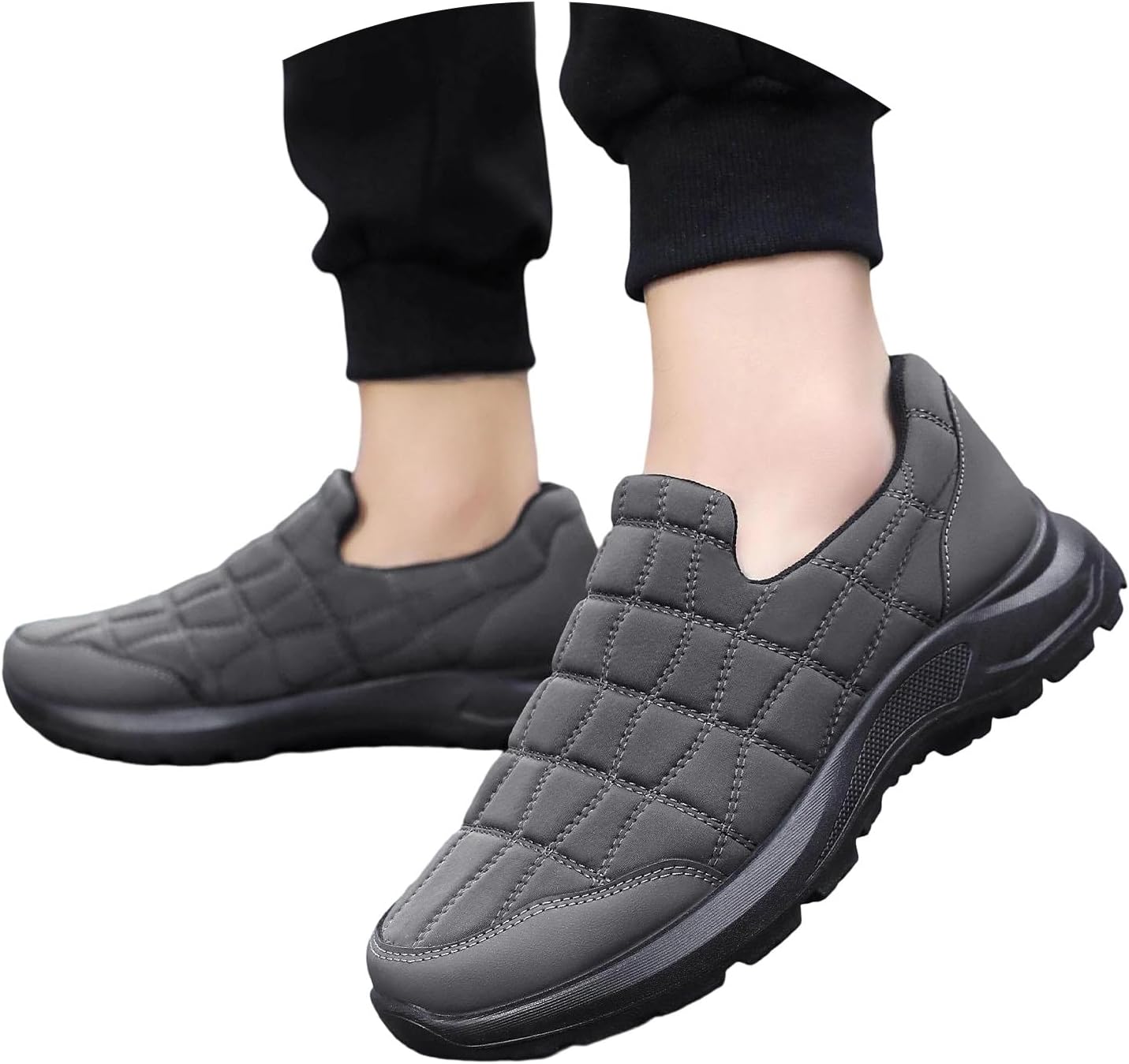 

Мужские повседневные слипоны с комфортной мягкой подошвой, легкие и дышащие кроссовки для ходьбы, модные лоферы Generic, серый