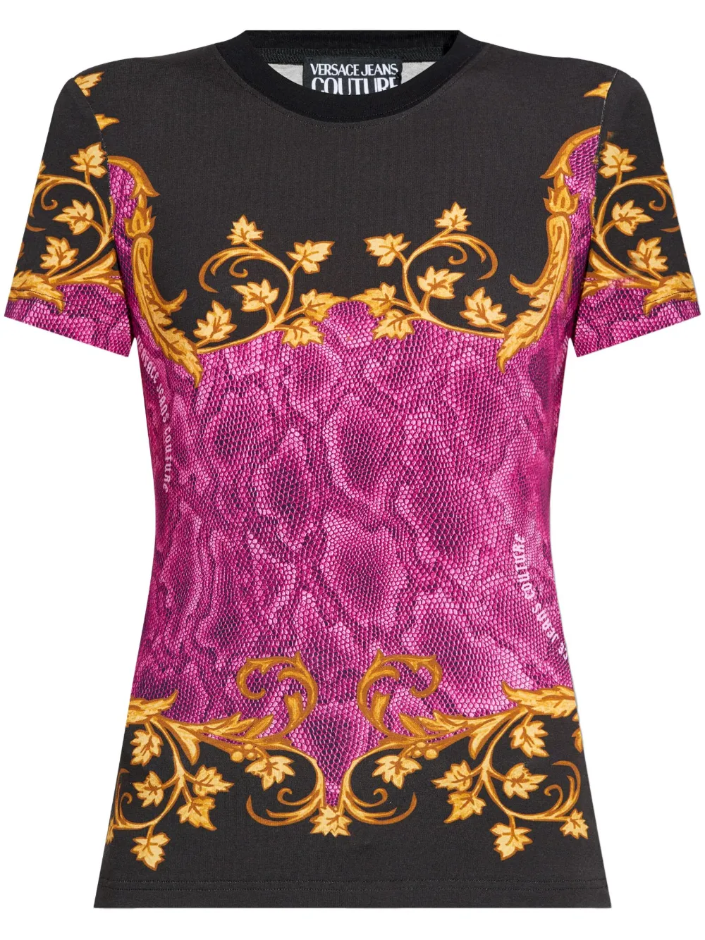 

Футболка со змеиным принтом Versace Jeans Couture, черный