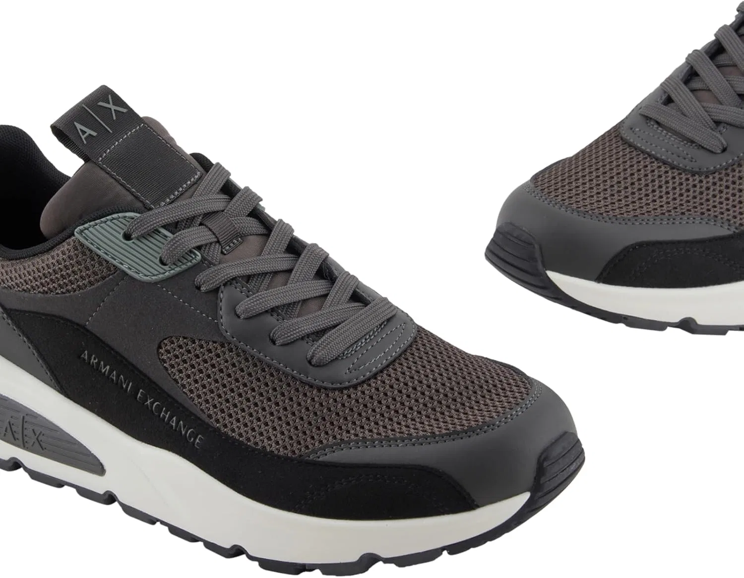 Мужские кроссовки Armani Exchange из микрозамши разных оттенков, Black Peat — фото 2