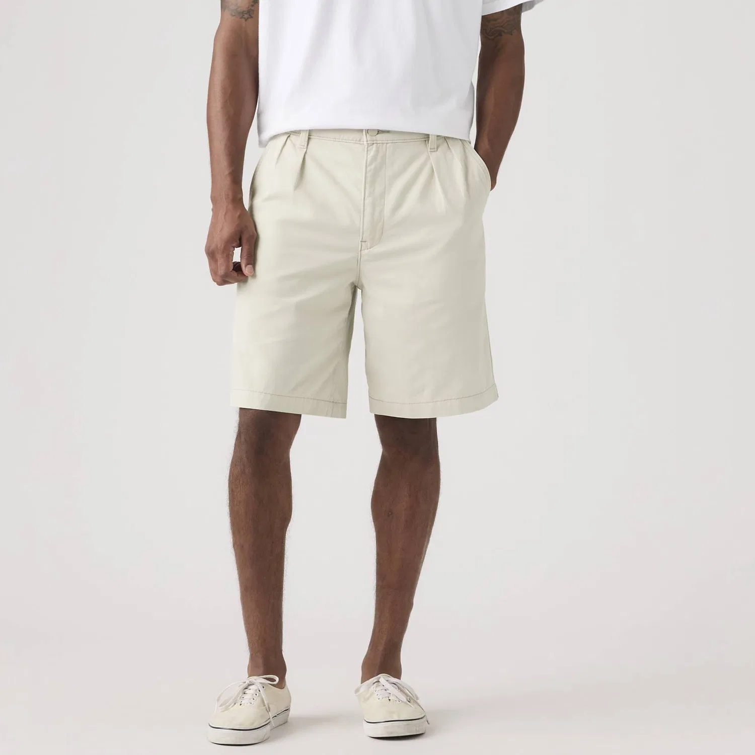 Джинсовые шорты Levis Pumice White белые — фото 3