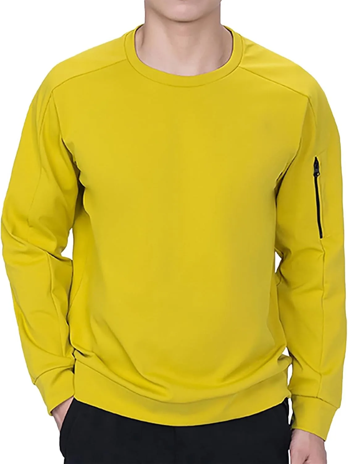 

Мужской свитшот с длинным рукавом, базовый пуловер, однотонный