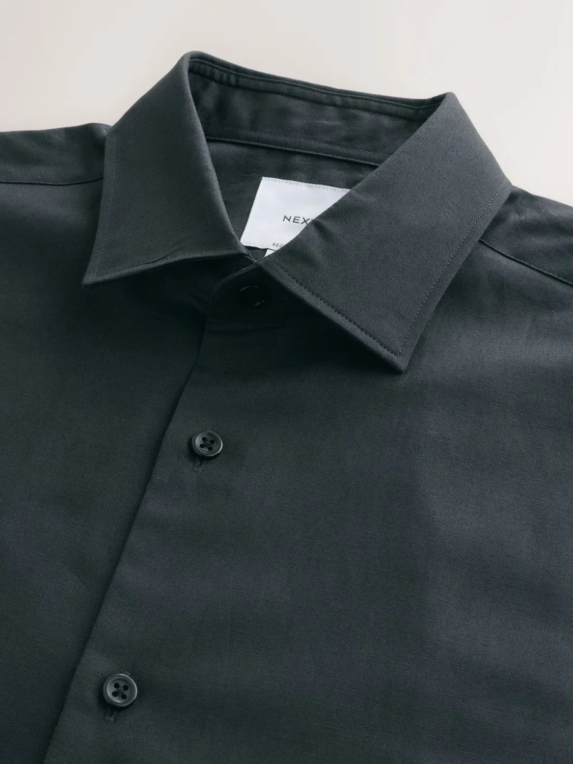 Рубашка Next Regular fit Button Up Shirt N. Premium черного цвета — фото 2