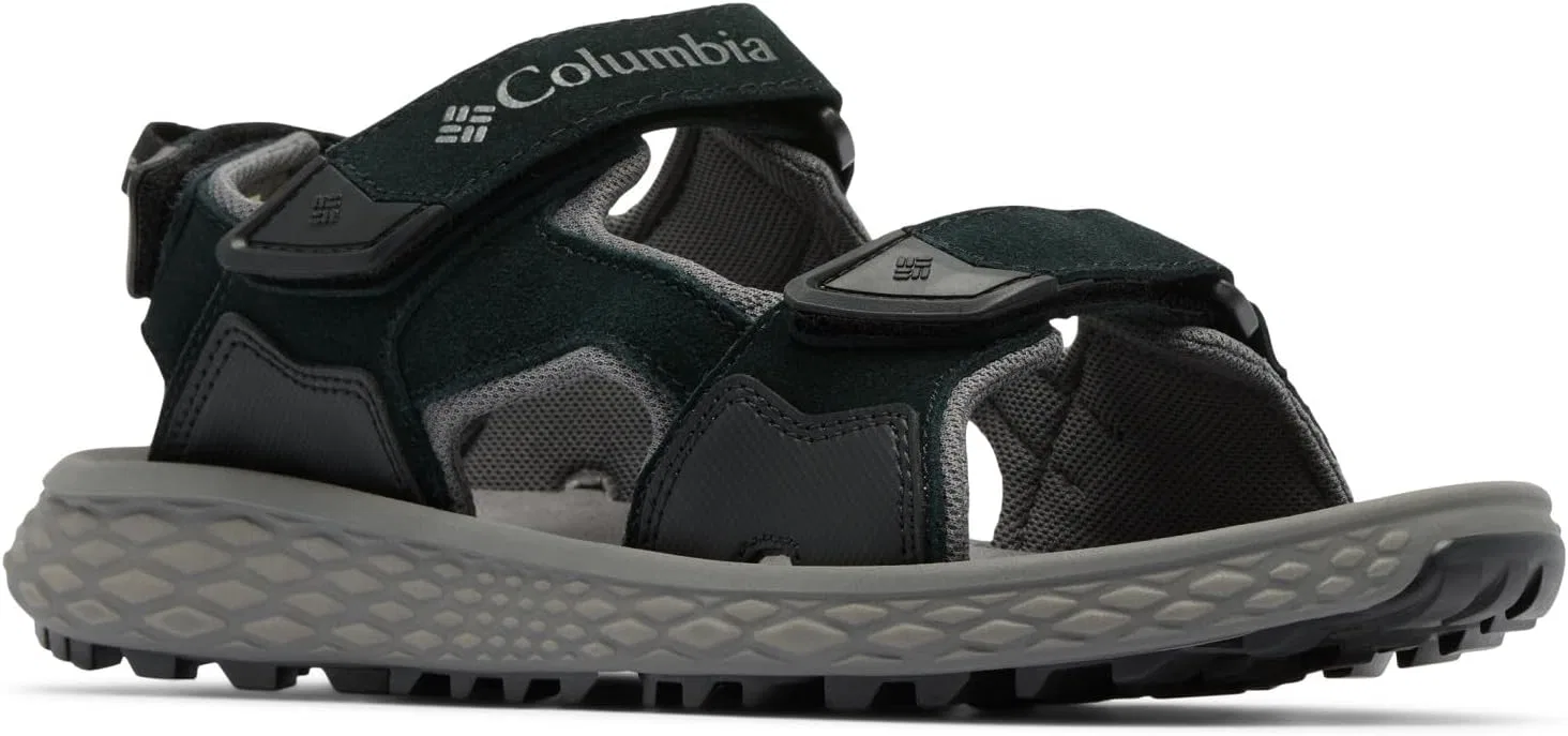 Мужские спортивные и уличные сандалии Columbia Konos Hiker с тремя ремешками, Black City Grey