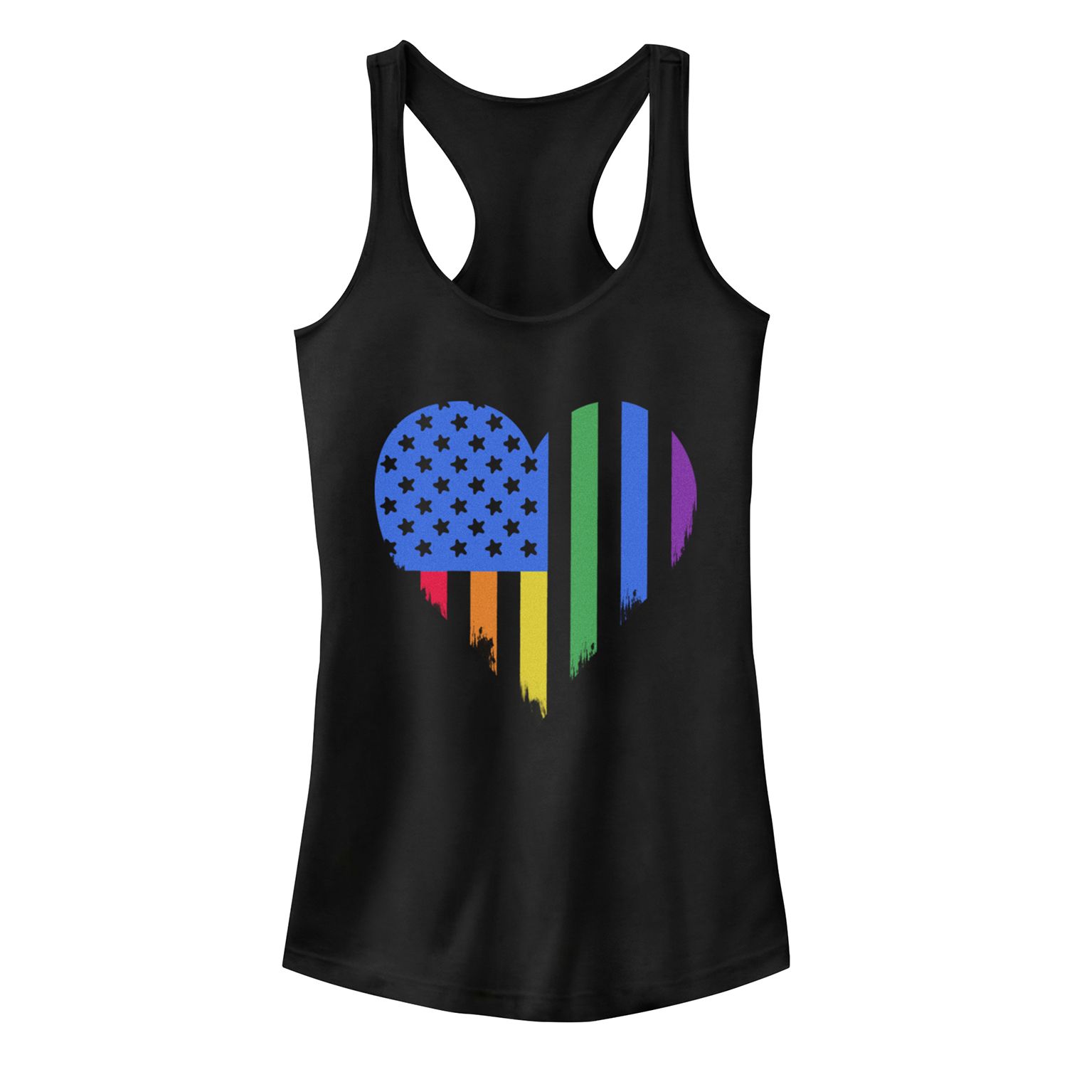 

Юниорская идеальная майка Fifth Sun Rainbow Heart Flag Style Racerback