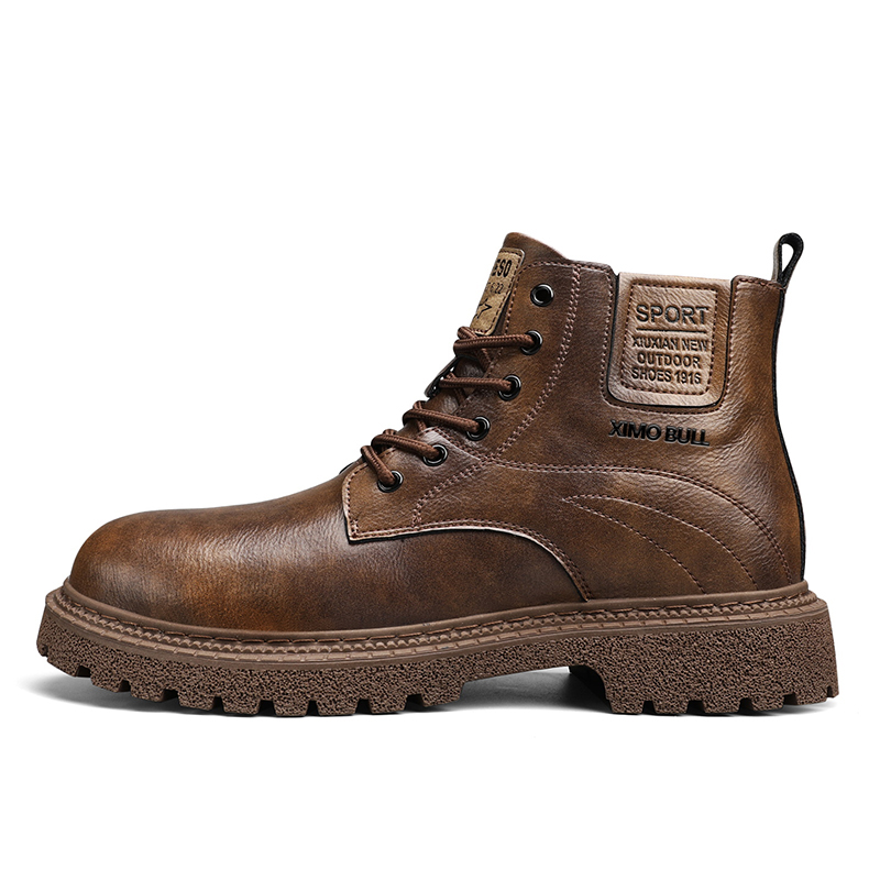 

XIMO BULL Короткие мартинсы мужские 3 см тёмно-коричневые, цвет Dark Brown