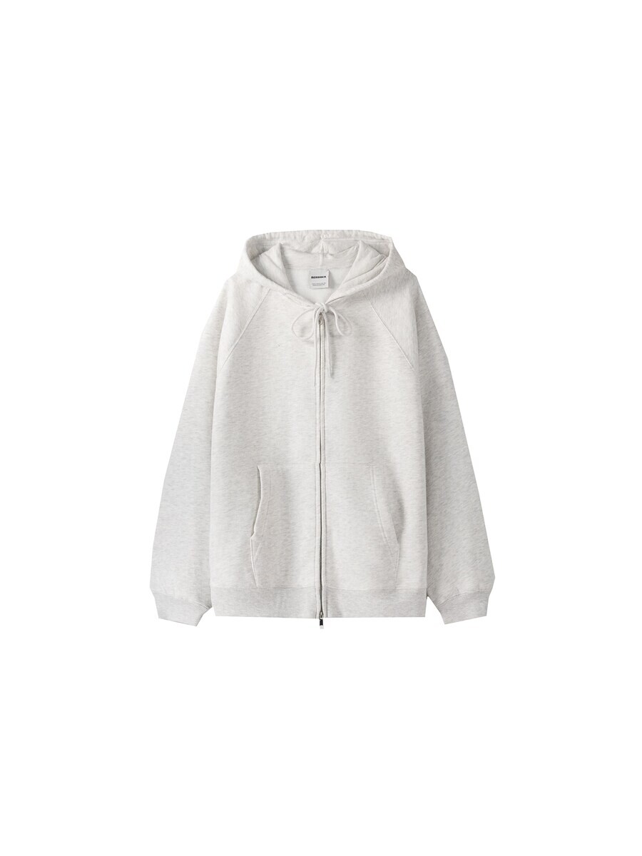 

Толстовка с капюшоном на молнии Bershka Zip-Up Hoodie, серый