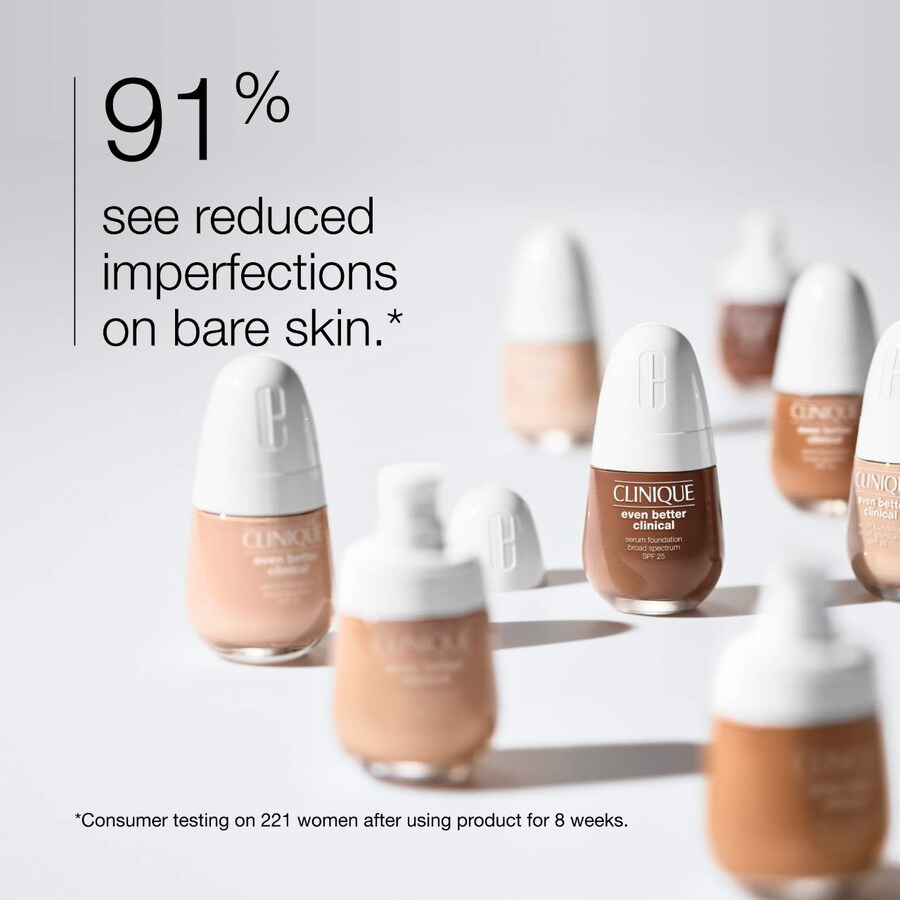 Тональный крем-сыворотка Even Better Clinical Serum Foundation с широким спектром защиты SPF 25 CLINIQUE, 1.0 oz/30 mL, CN 52 Neutral — фото 4