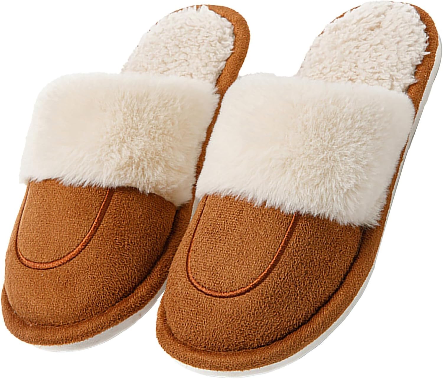 

Женские тапочки на флисовой подкладке, уютные, с эффектом памяти, с нескользящей подошвой, для дома и улицы Generic, Coffee