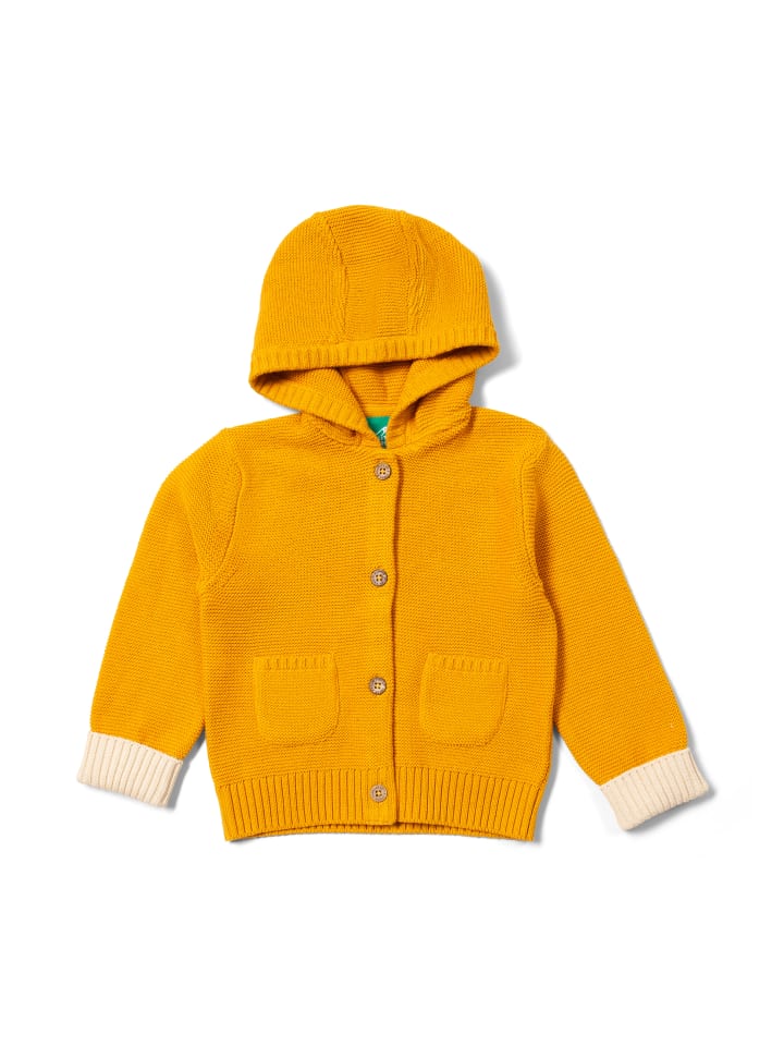 

Органический кардиган с капюшоном в золотом цвете Little Green Radicals