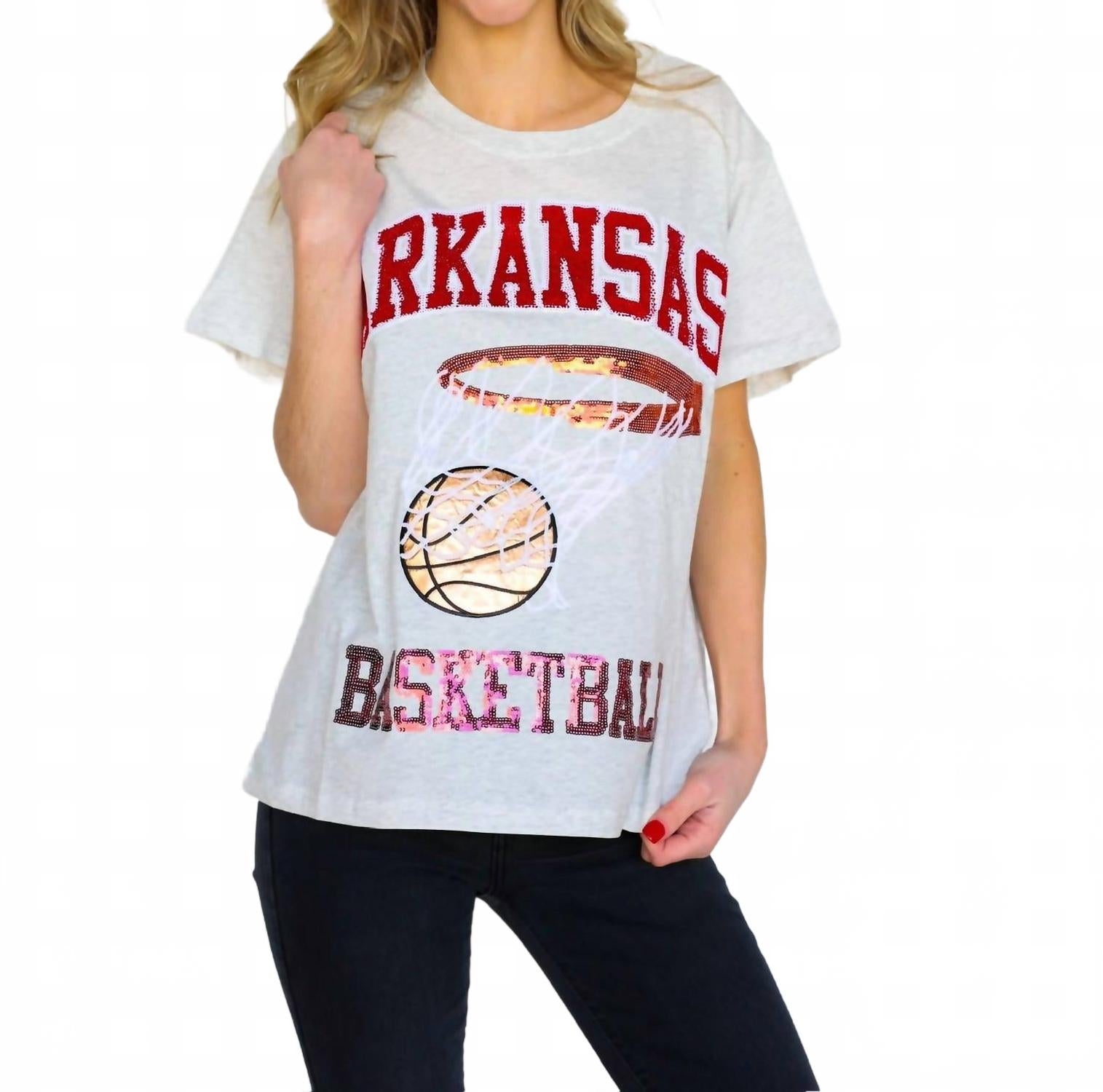 

Арканзас баскетбольная футболка в сером цвете QUEEN OF SPARKLES, серый
