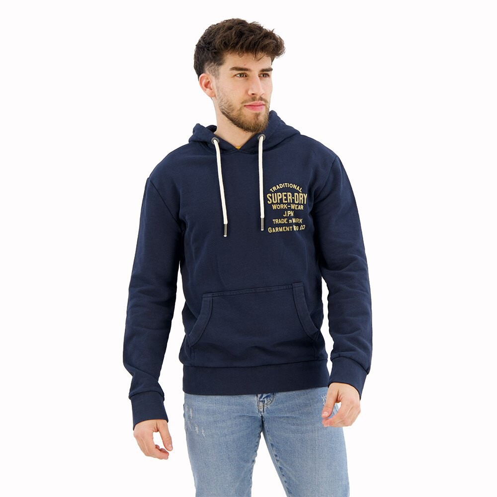 

Худи Superdry Workwear Flock Chest, черный