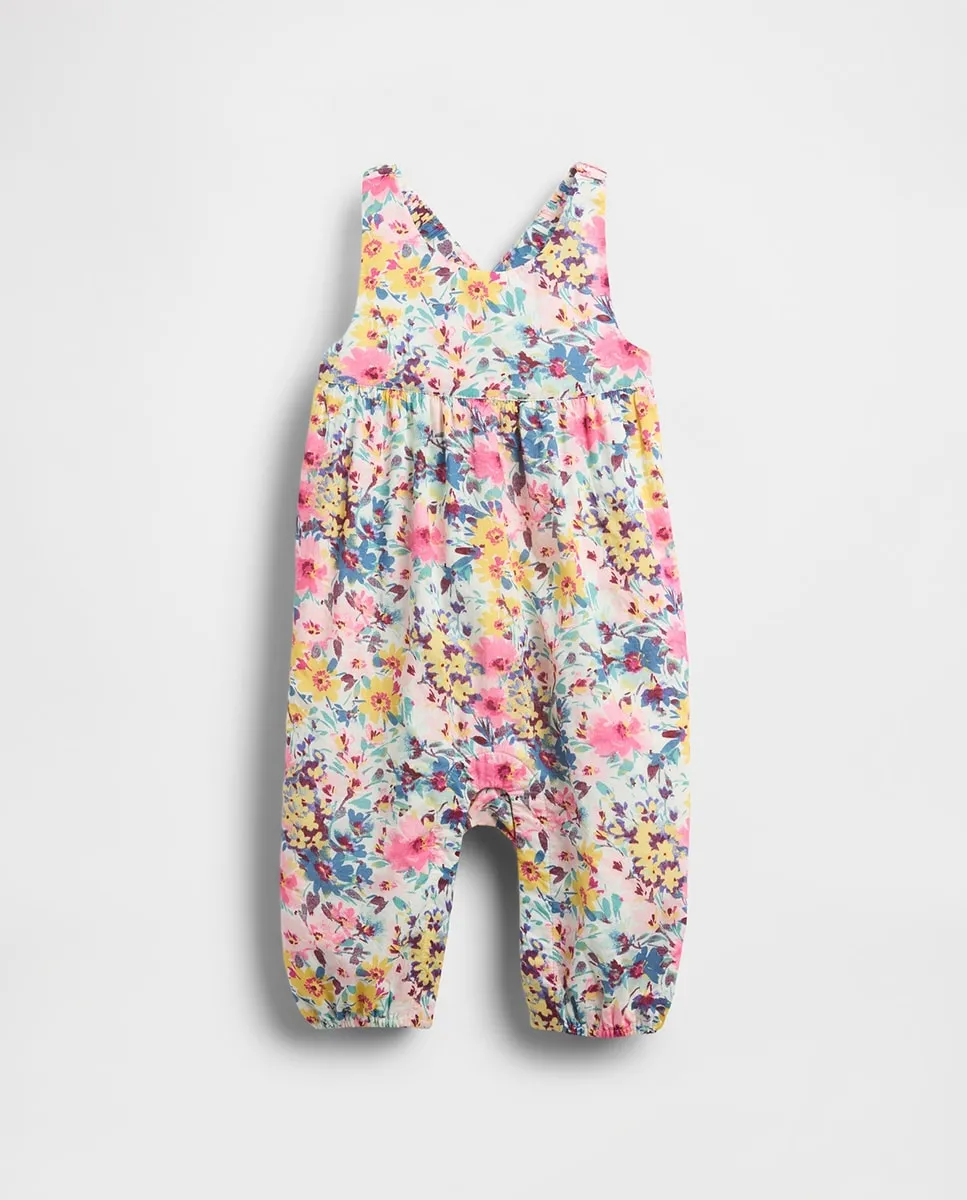 

Детский комбинезон с цветочным принтом и оборками на спинке Gap, белый