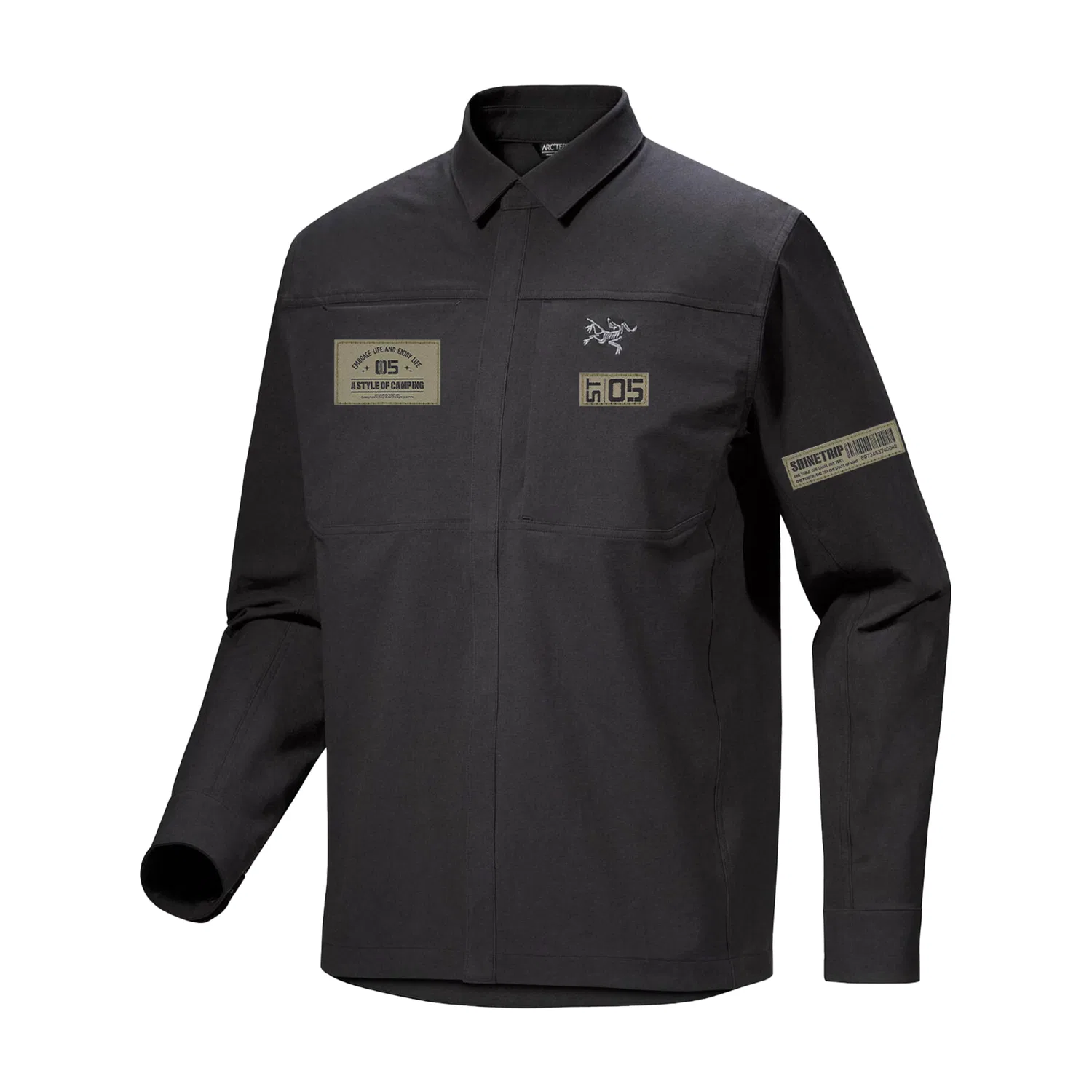 Куртка унисекс с лацканом, умеренная, other Arcteryx, Black