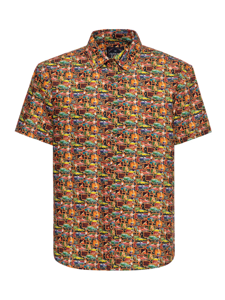 

Рубашка с короткими рукавами King Kerosin в стиле 70-х коричневого цвета King Kerosin