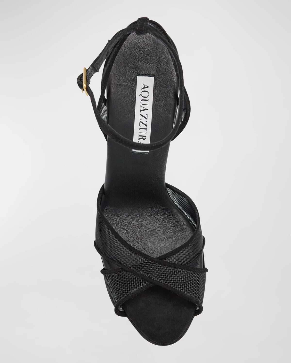 Сандалии Divine Mesh на платформе с перекрещенными крестиками Aquazzura, цвет Black — фото 4