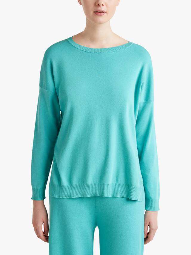 

Джемпер с вырезом лодочкой большого размера Benetton, цвет Teal Green