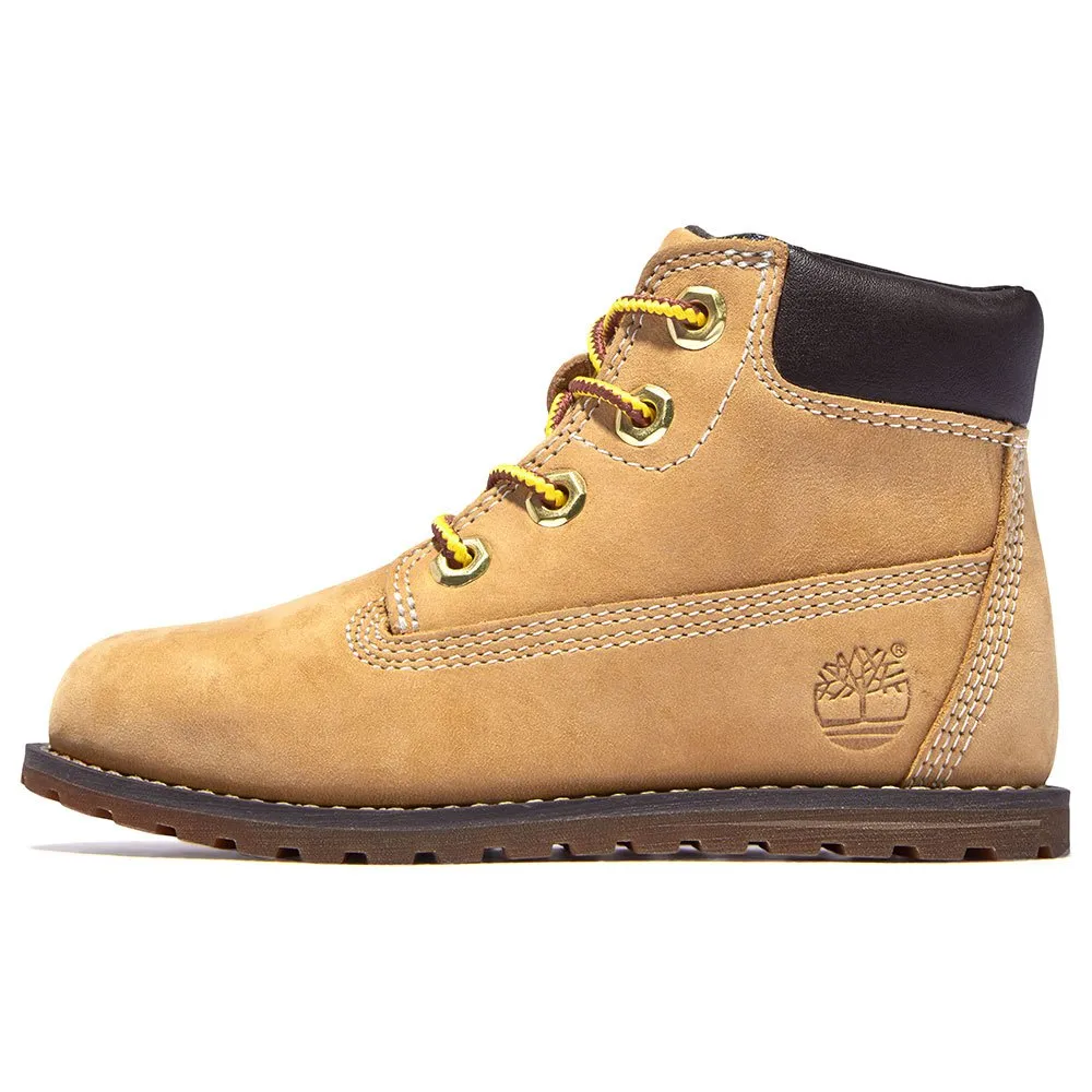 Детские ботинки Timberland Pokey Pine кожаные с боковой молнией, светло-коричневый — фото 4