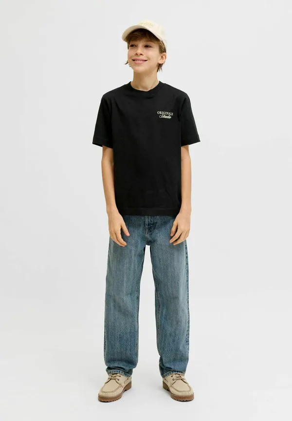 Футболка с принтом jornorrebro typo tee crew neck print tshirt Jack & Jones Junior, Black