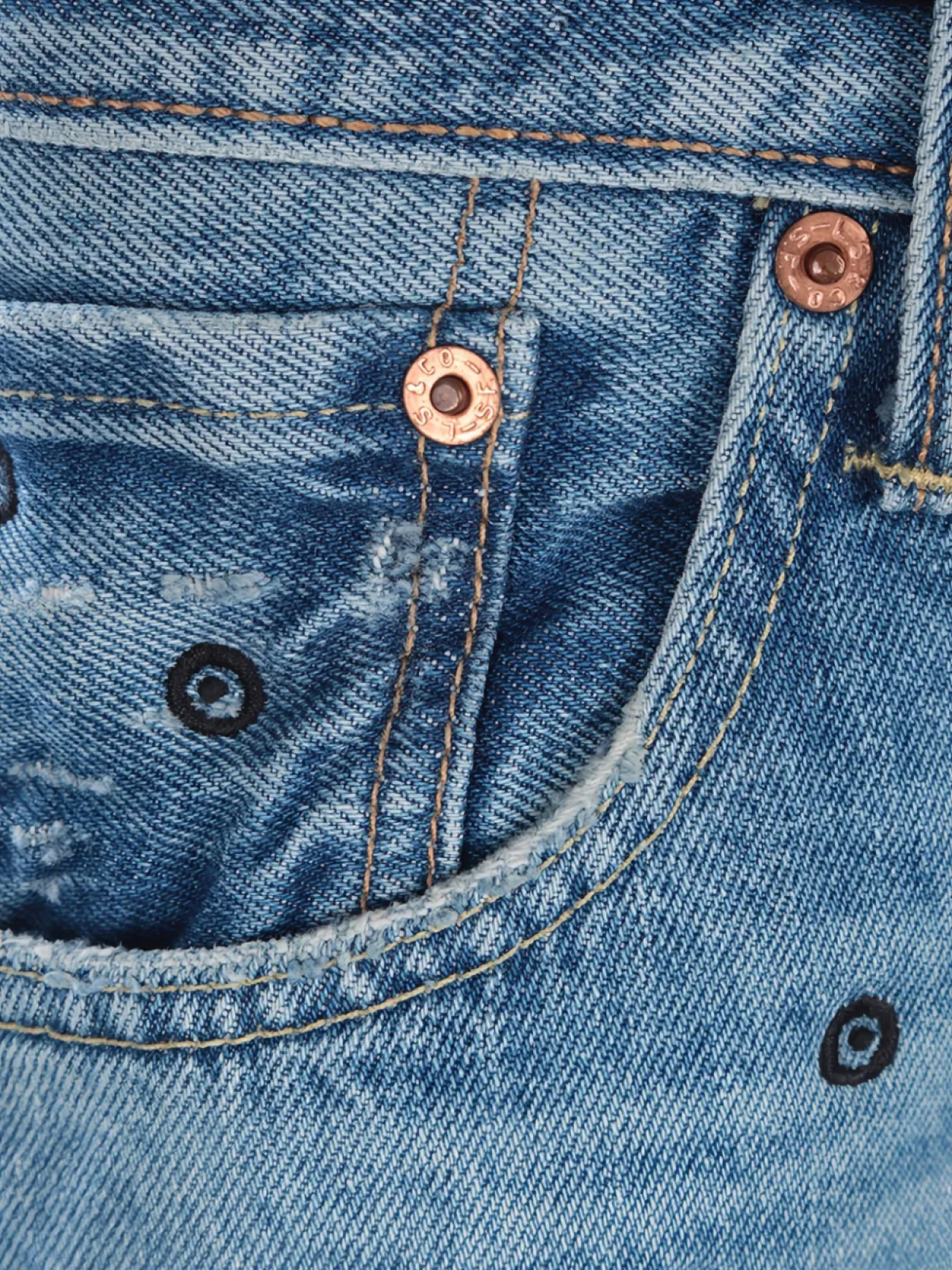 Джинсы Levi's из хлопка с вышивкой, синий — фото 4