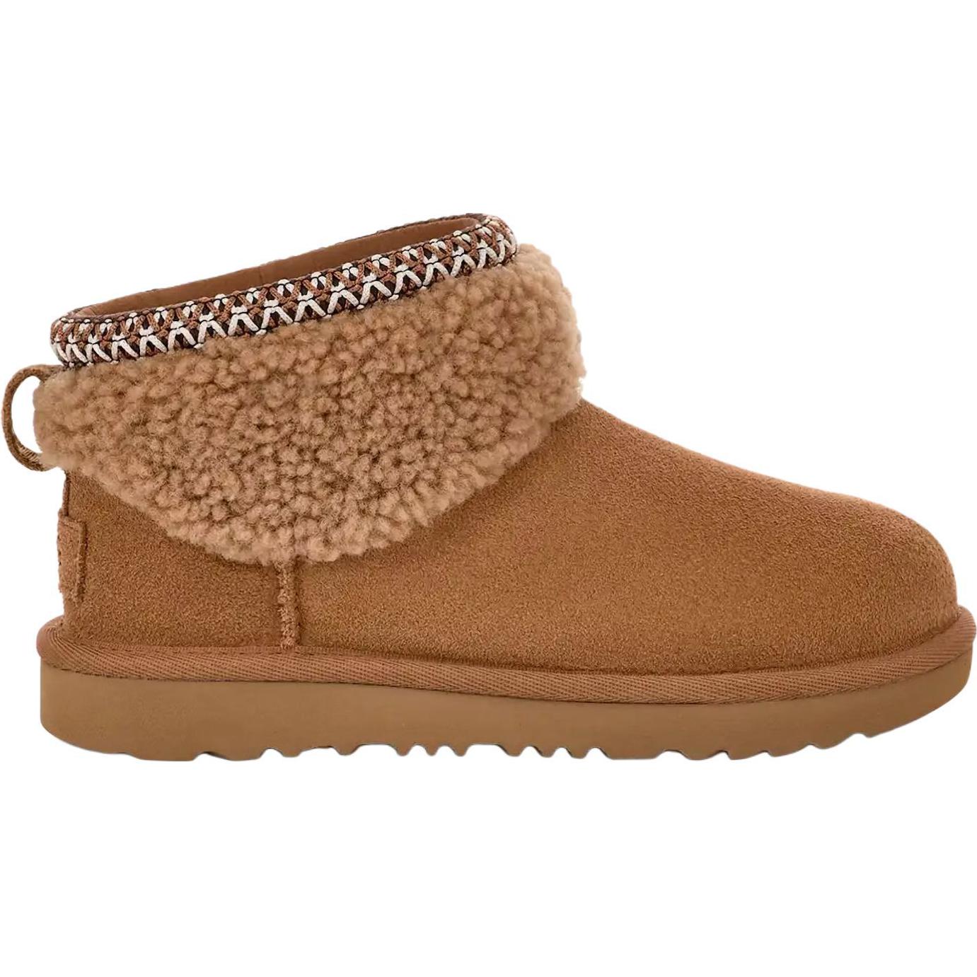 Classic Ultra Mini нескользящие устойчивые к истиранию низкие детские ботинки Kids' UGG, коричневый — фото 3