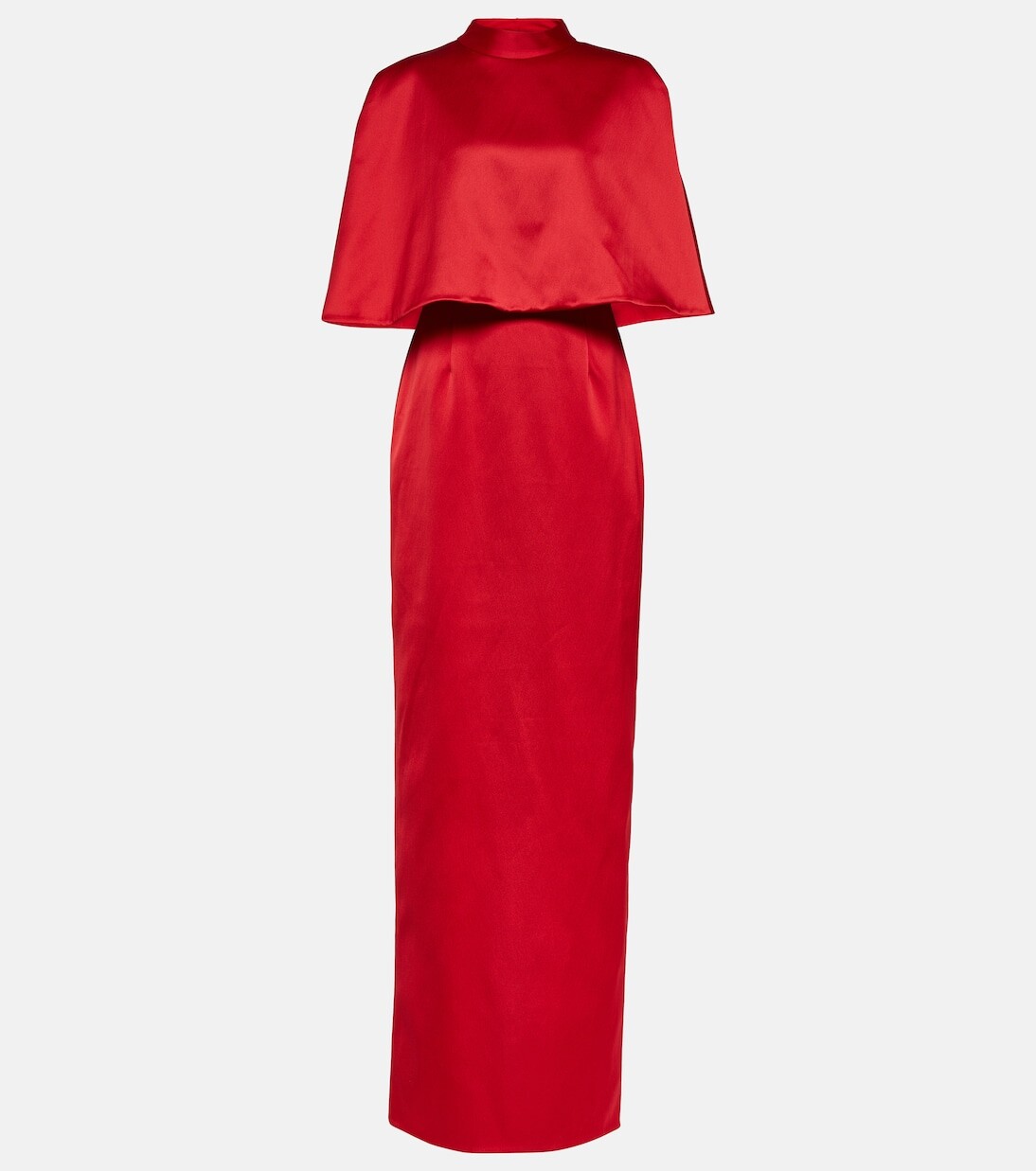 

Атласное платье с накидкой Carolina Herrera, красный