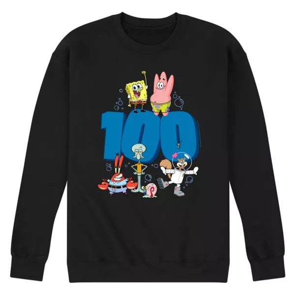 

Мужская флисовая толстовка SpongeBob SquarePants "100 дней" Nickelodeon, черный