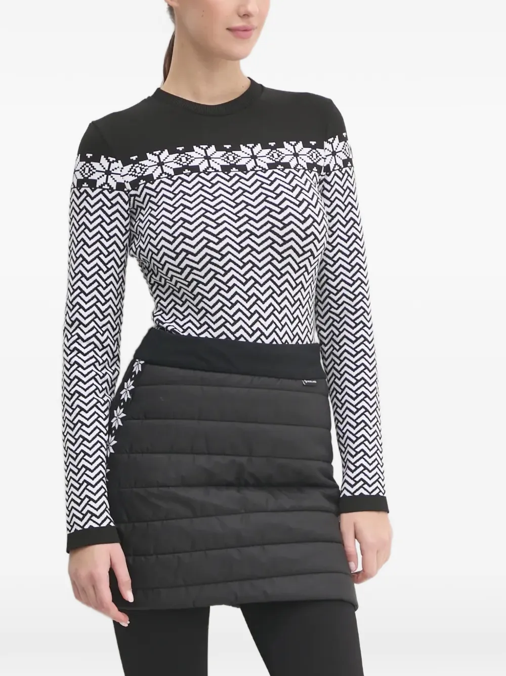 

Свитшот с геометрическим принтом в виде снежинок Newland, черный