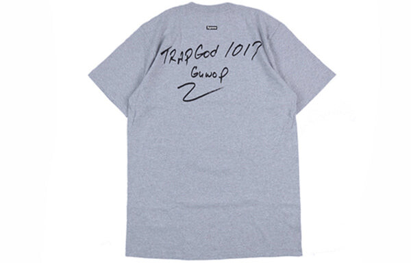 Футболка fw16 gucci mane tee grey character printing short sleeve gray Supreme, серый — фото 2