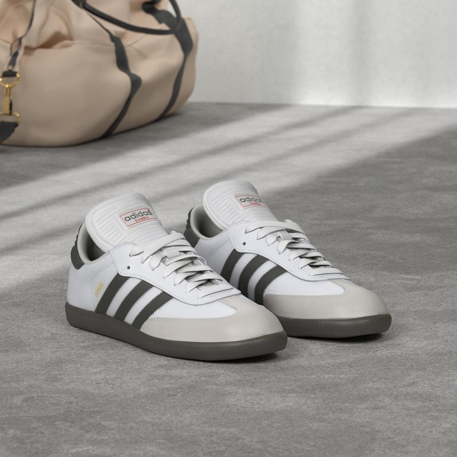 Мужские кроссовки Adidas Samba Classic для зала, белый/черный — фото 4