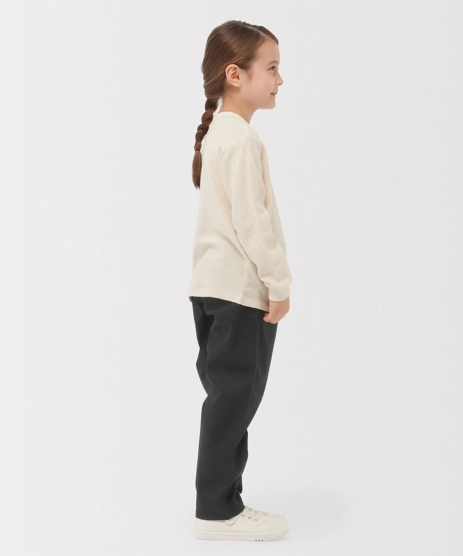 Детские штаны из органического хлопка с эластаном Muji Kids Beige — фото 3