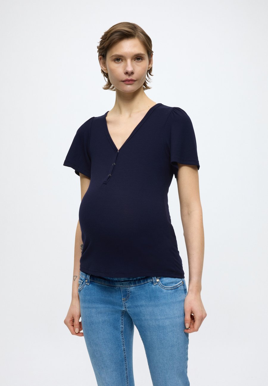 

Пижамный топ MAMALICIOUS MLLAMIE LIA SS JRS V-NECK PYJAMAS 2F, Evening Blue/Dark Blue