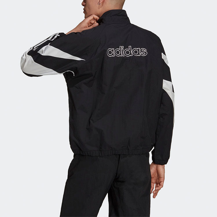 Куртка Men's adidas originals Color Block Stripe Logo Zipper Long Sleeves Stand Collar Sports Jacket Black H06752 — фото 3