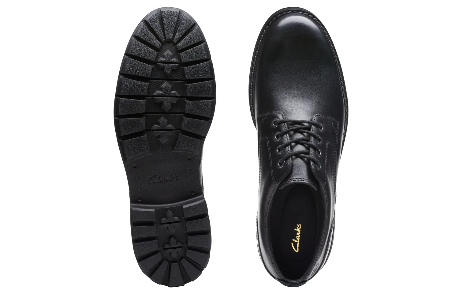 Clarks Мужские повседневные туфли из коровьей кожи черные — фото 3