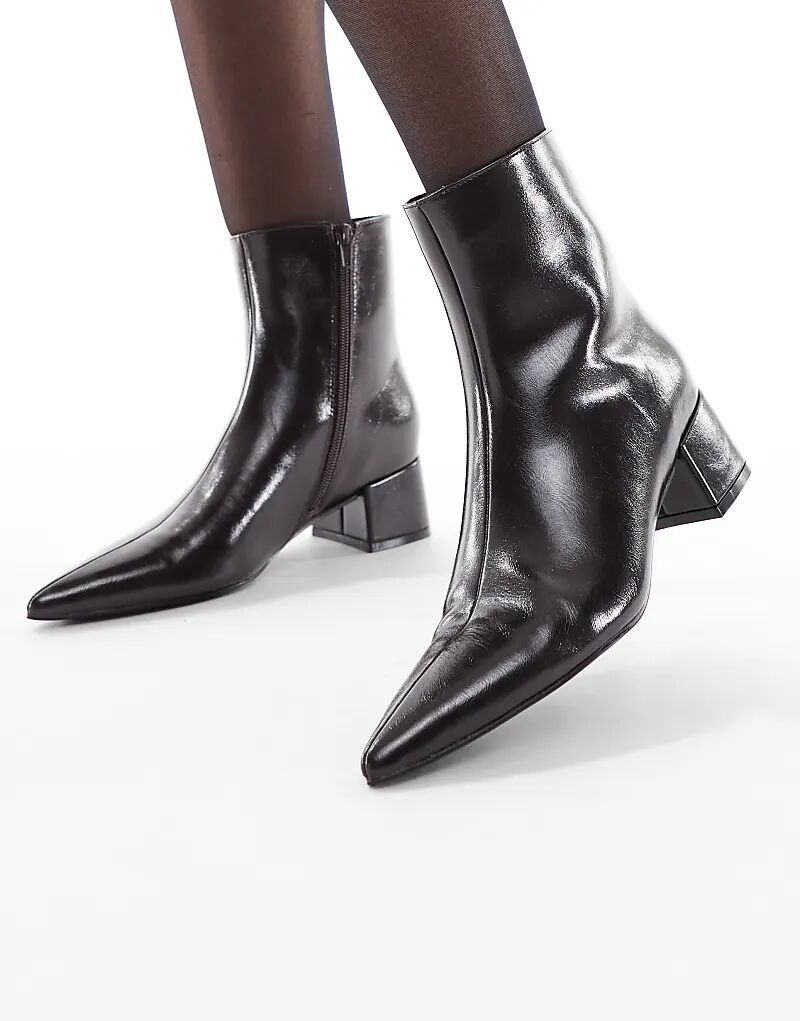 Ботильоны на каблуке schuh Bridget бордового цвета