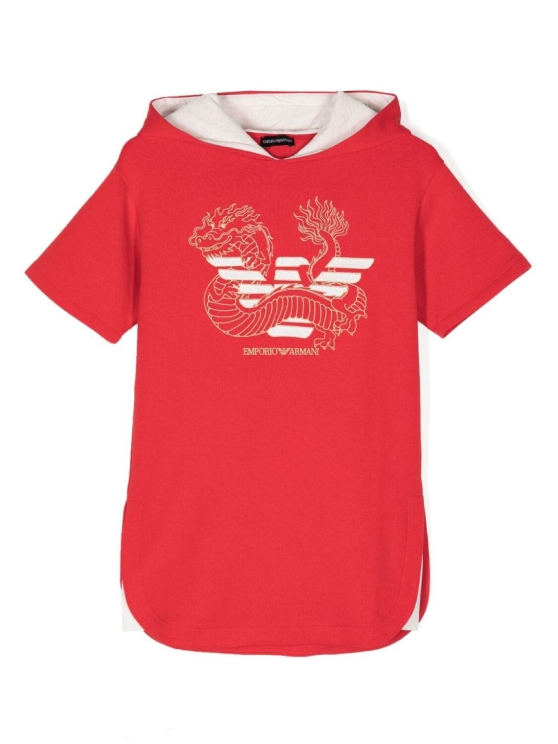 

Платье мини с вышивкой Emporio Armani Kids, красный