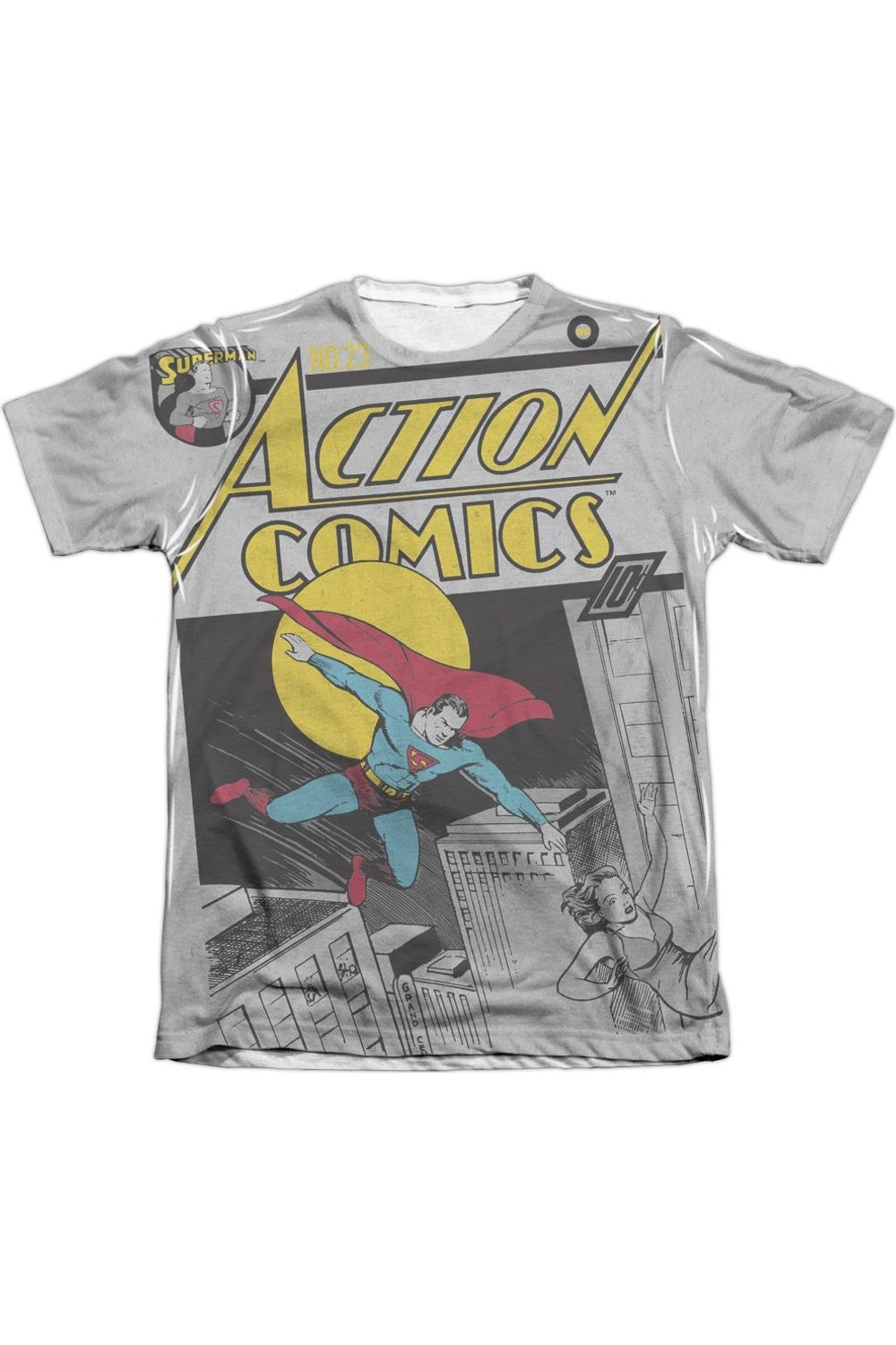

Футболка с коротким рукавом DC Comics Superman № 23 для взрослых 65/35 поли/хлопок Gildan, белый