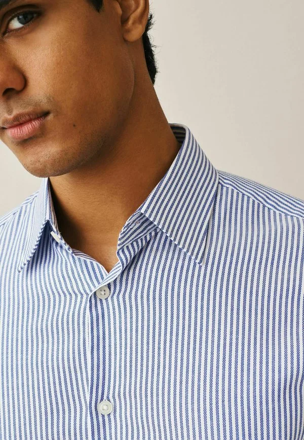 Классическая рубашка Next, Navy Stripe — фото 3